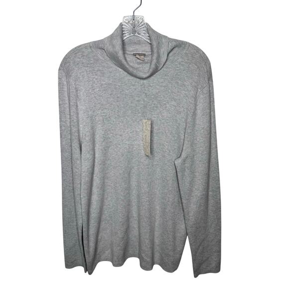 Chico's Sweaters - Chico’s 3 XL Gray Cowl Neck Sweater Top Coolmax Cotton Blend Long Sleeve Cozy